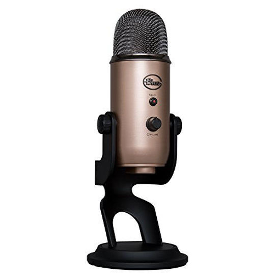 Picture of Blue Yeti USB Mic for Recording & Streaming on PC and Mac, 3 Condenser Capsules, 4 Pickup Patterns, Headphone Output and Volume Control, Mic Gain Control, Adjustable Stand, Plug & Play - Copper