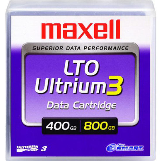 Picture of Maxell LTO Ultrium 3 Tape Cartridge. 1PK LTO3 ULTRIUM 400/800GB TAPE CARTRIDGE TAPMED. LTO Ultrium LTO-3 - 400GB (Native) / 800GB (Compressed) - 1 Pack