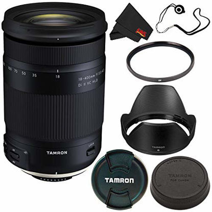 Picture of Tamron 18-400mm f/3.5-6.3 Di II VC HLD Lens Nikon F (International Model) + 72mm UV Filter + Lens Cap Keeper + Microfiber Cloth Bundle