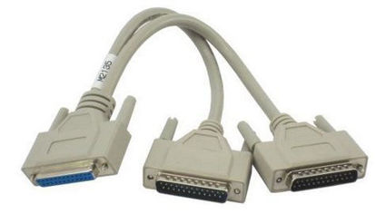 Picture of DB25 Female to 2 x DB25 Male Y Cable 1'