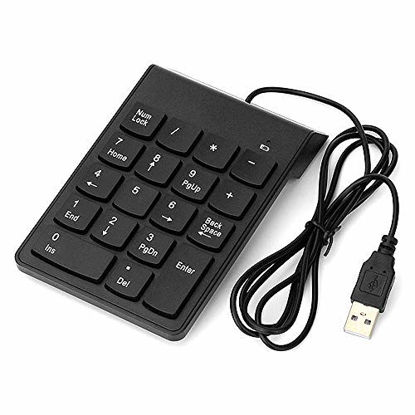 Picture of Wscoficey Wired USB Numeric Keypad 18 Keys Mini Digital Keyboard Compatible with iMac/Mac Pro/MacBook/MacBook Air/Pro Laptop PC