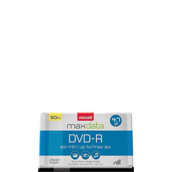 Picture of Maxell DVD-R 4.7GB Write-Once, 16x Recordable Disc (Spindle Pack of 50) (Silver)