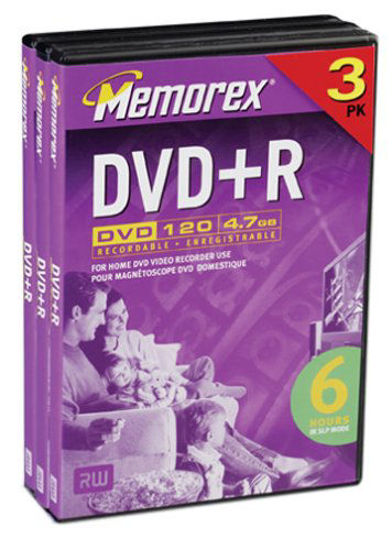 Picture of Memorex 4.7GB DVD+R Media (3-Pack)