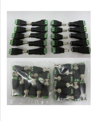 Picture of Ezdiyworld-10sets -CAT5 TO BNC Passive Video and Power Balun Transceiver