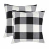 Picture of 4TH Emotion Set of 2 Farmhouse Buffalo Check Plaid Throw Pillow Covers Cushion Case Polyester Linen for Fall Home Decor Black and White, 20 x 20 Inches