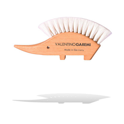 Picture of Valentino Garemi Dust Brush - Real Goat Hair - Hedgehog Shape Cleaning Office Desk Computer Keyboard Laptop Screen - Clean Remove Eliminate Lint Powder - Made in Germany