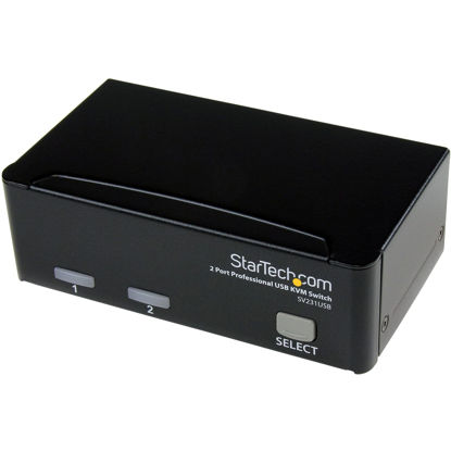 Picture of StarTech.com 2 Port VGA USB KVM Switch - VGA KVM Switch - 1920x1440 - USB 2.0 - KVM Video Switch (SV231USB),Black