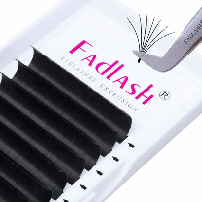 Picture of Lash Extension Self Fanning Lashes 0.05 DD Curl 14mm Easy Fan Volume Lashes 5D 7D 8D 10D Rapid Blooming Volume Lash Extensions by FADLASH (0.05-DD, 14mm)