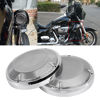 Picture of XMMT 6.5" Round Saddlebag Lids Lower Fairing Speaker Grill Covers For Harley Touring Electra Street Road Glide Road King 1983-2022（Chrome）