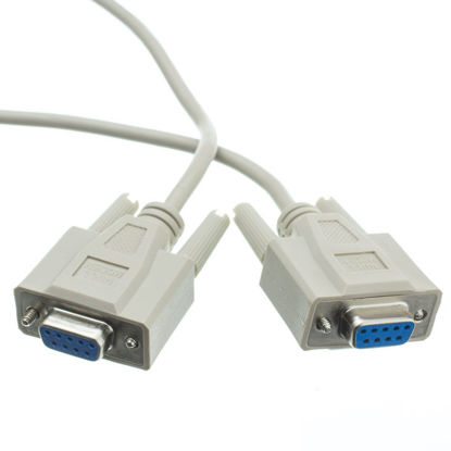 Picture of Null Modem Cable, DB9 Female to DB9 Female Serial Cable, UL Rated, 8 Conductor, Beige, 10 Feet, DB9 Serial Null Modem Cable Female to Female, CableWholesale