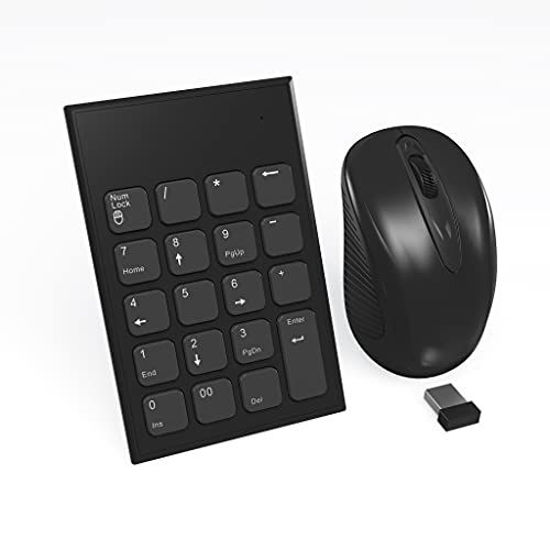 Picture of Rytaki Numeric Keypad & Mouse Combo, 2.4G Wireless Mini USB Number Pad Keyboard and Mouse Combo with USB Receiver for Laptop Desktop PC Notebook- Just One USB Receiver