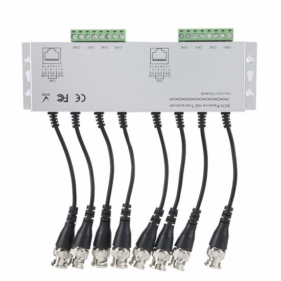 Picture of 70 8CH HD BNC Male to UTP Cable Adapter CCTV Passive Video Balun Data Transmission Over Regular for Upgrading Analog Surveillance System