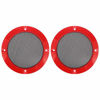 Picture of X AUTOHAUX 2pcs 4'' Red Car Audio Speaker Cover Iron Mesh Subwoofer Grill Horn Glossy Guard Protector