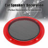 Picture of X AUTOHAUX 2pcs 4'' Red Car Audio Speaker Cover Iron Mesh Subwoofer Grill Horn Glossy Guard Protector