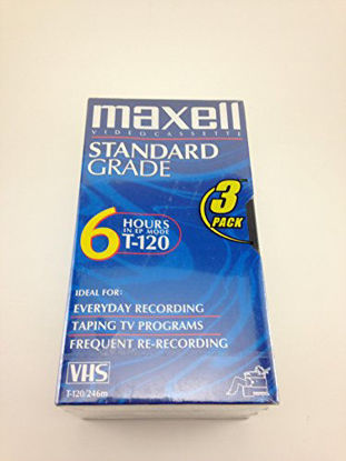 Picture of Maxell VHS / VCR Standard Grade Videocasette Tape T120-STD (Pack of 3)