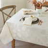 Picture of Benson Mills Harvest Legacy Damask Fabric Tablecloth for Fall, Harvest, and Thanksgiving (Ivory, 60" x 140" Rectangular)