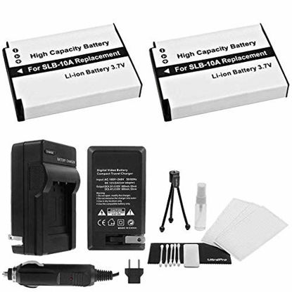 Picture of SLB-10A Battery 2-Pack Bundle with Rapid Travel Charger and UltraPro Accessory Kit for Select Samsung Camera Models