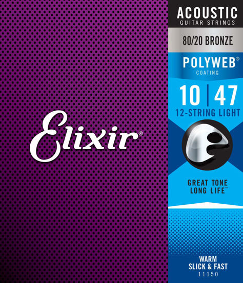 Picture of Elixir Strings 80/20 Bronze 12-String Acoustic Guitar Strings w POLYWEB Coating, Light (.010-.047)