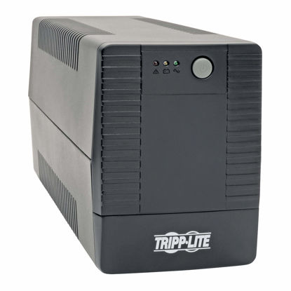 Picture of Tripp Lite 600VA UPS Battery Backup, Desktop UPS, 6 Outlets, USB, 360W, 120V, 50/60Hz, 2 Year Warranty & $100, 000 Insurance (BC600TU), Black
