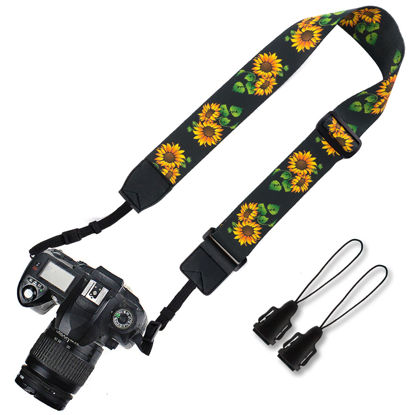 Picture of Elvam Adjustable Camera Belt Strap Compatible for DSLR/SLR/DC/Instant Camera (Sunflower)