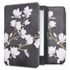 Picture of kwmobile Case Compatible with Kobo Clara HD - Case PU e-Reader Cover - Magnolias Taupe/White/Dark Grey