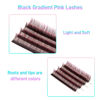 Picture of VAVALASH Ombre Colored Lash Extension 0.07 Thickness C Curl Black Gradient Pink Individual Premium Eyelash Extensions Volume Lash Extension (Black Gradient Pink 0.07 C, 13-20mm)