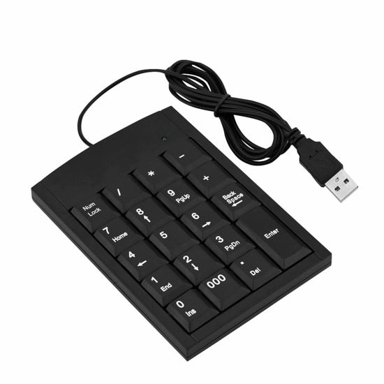 Picture of Mini Numeric Keypad, Black Portable USB Number Keyboard, Useful Mini Numeric Keypad for Laptop