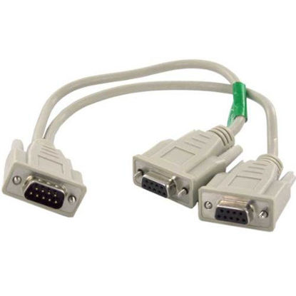 Picture of SF Cable: DB9 Male to 2 Female Serial Rs232 Splitter Cable 12 Inches