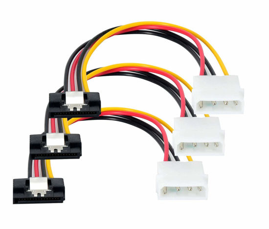 Picture of SATA to Molex Adapter 3 Pack 4Pin Molex to SATA Power Cable SATA 15 Pin Female to Molex 4 Pin Male Power Cable Adapter 8-inch