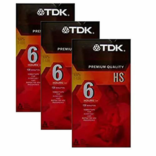 Picture of Bundle of 3 TDK Premium Quality HS 6 Hour T-120 VHS Tapes