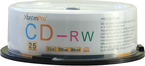 Picture of XtremPro CD-RW 12 X 700MB 80min Recordable Cd 25 Pack Blank Discs in Spindle - 11043