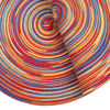 Picture of SHACOS Round Braided Placemats Set of 4 Variegated Colorful Placemats for Dining Tables Holiday Party Decor (Rainbow-Red, 4)