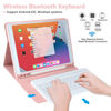 Picture of Keyboard Case for iPad 9th Generation 2021/8th Gen/7th Gen 10.2 Inch, Detachable Wireless with Pencil Holder Keyboard Cover for New iPad 9th Gen/8th Gen/7th Gen 10.2"/iPad Air 3/iPad Pro 10.5" (Pink)