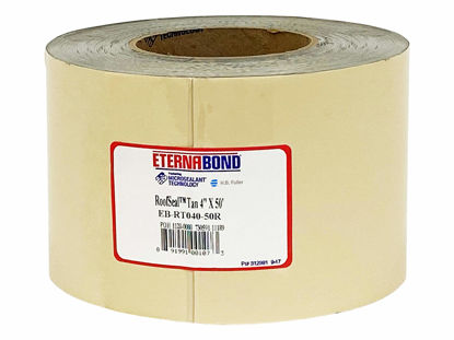 Picture of EternaBond RoofSeal Tan 4" x50' MicroSealant UV Stable Roof Seam Repair Tape | 35 mil Total Thickness | EB-RT040-50R - One-Step Durable, Waterproof and Airtight Repair