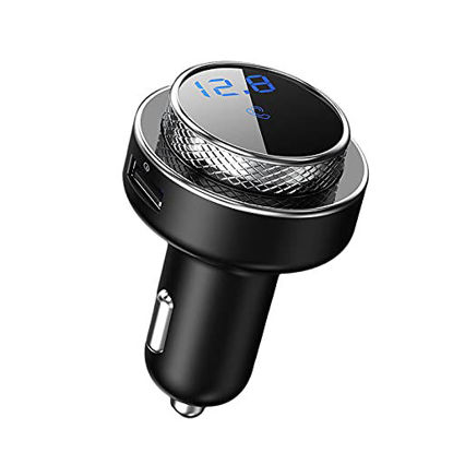 Picture of FM Transmitter Bluetooth for Car Aux Bluetooth Adapter Music Player FM Radio Car Kits Hands Free Calling Dual USB Charging Ports Support SD Card USB Flash Drive