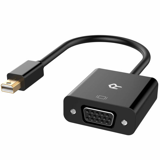 Picture of Rankie Mini DisplayPort (Mini DP) to VGA Adapter, Gold Plated 1080P Thunderbolt Port Compatible Converter, Black