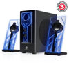 Picture of GOgroove BassPULSE 2.1 Computer Speakers with Blue LED Glow Lights and Powered Subwoofer - Gaming Speaker System for Music on Desktop, Laptop, PC with 40 Watts, Heavy Bass