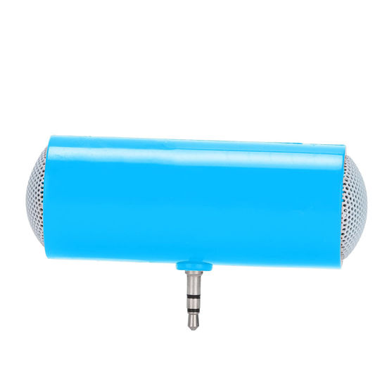 Picture of PUSOKEI Mini Portable Speaker, Wireless Plug in Speaker with Clear Bass 3.5mm AUX Audio Interface, Plug and Play for Smartphone Tablet Computer MP3 and MP4(Blue)