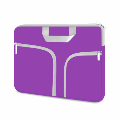 Picture of HESTECH Chromebook Case,11.6-12.3 Laptop Sleeve Neoprene Computer Bag Handle Protective Cover for Acer R11/Spin 311/HP Stream/Samsung/Surface Pro X/7/6/5/4/3/Go 12.4"/13 inch Macbook Air/Pro M1,Purple