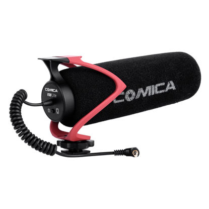 Picture of Universal Video Microphone, Comica CVM-V30 LITE Super-Cardioid Directional Shotgun Camera Microphone for Canon Nikon Sony Fuji DSLR Cameras and iPhone Android Smartphones(Red)