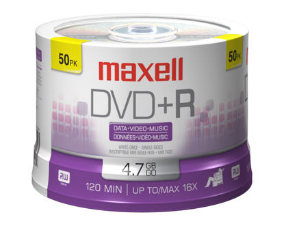 Picture of MAXELL Disc, DVD+R, 4.7GB for General use, 16X 50/spindle, Branded 50/PK