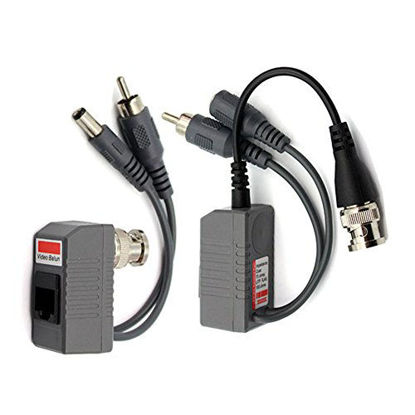 Picture of Video Balun Network Transceiver with Video Audio Power Connectors CAT5/CAT6 to BNC 1 Pairs