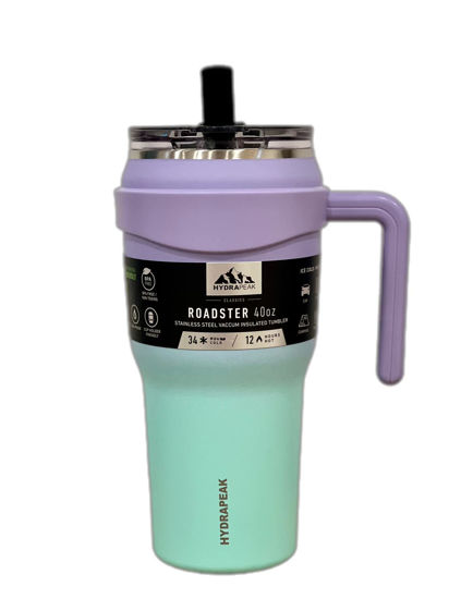 Hydrapeak Roadster 40oz Insulated Tumblers with 2-in-1 white