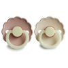 Picture of FRIGG Daisy Night Natural Rubber Baby Pacifier | Made in Denmark | BPA-Free (Blush/Cream, 6-18 Months) 2-Pack