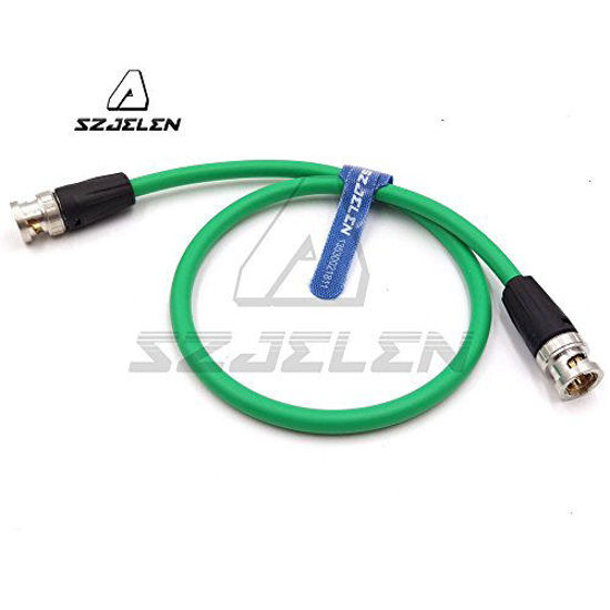 Picture of SZJELEN 12G Coaxial Cable,Neutrik BNC to BNC,75ohm HD SDI Camera RF Video Coaxial Cable,Canare LV-61S SDI Cable (Green Cable)