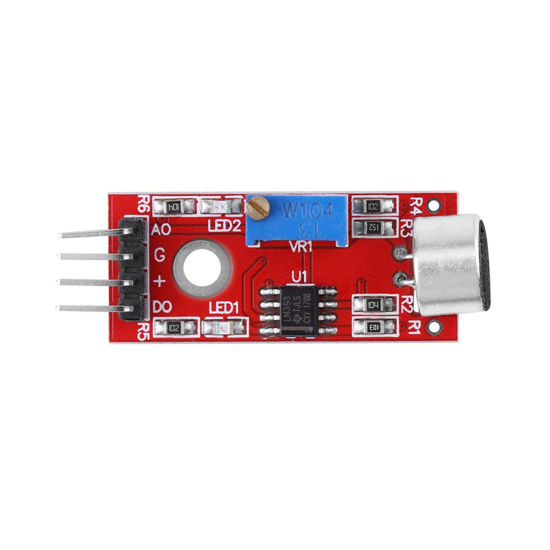 Picture of 3.3V/5V Microphone Module High Sensitivity Microphone Amplifier Board 20dB Microphone Sound Module Singular Sound with Analog Signal Output