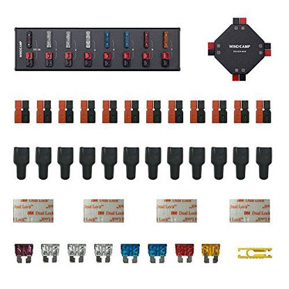 Picture of WINDCAMP 8port+4port 40A Powerpole Connector Power Splitter Distributor Source for Anderson for Radio Broadcasting Studio and for dc Power Supply