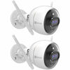 Picture of EZVIZ Outdoor Security Camera Dual Lens 1080P, Color Night Vision, Active Light & Siren Alarm with PIR Motion Detection, Weather Proof, Two-Way Talk, The First Dual Lens Security Camera(C3X, 2 Packs)