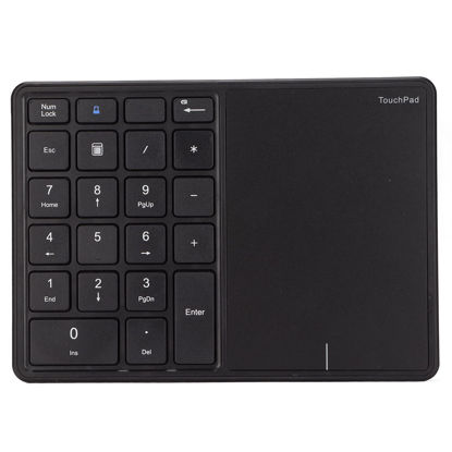 Picture of Wireless Numeric Keypad, 22 Keys 2.4G Bluetooth Number Keyboard with Touchpad, Type C Interface, Support for Win, for iOS, for Android, for OS X Systems(Black)