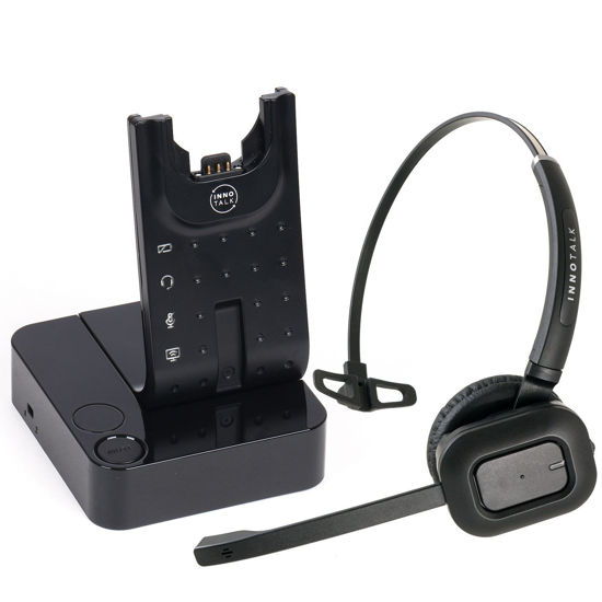 Picture of Wireless Headset Compatible with Polycom VVX150, VVX250, VVX350, VVX450, VVX500, VVX600, VVX1500 with an EHS Cord - Desk Office Phone Call Center Wireless Headset(Pioneer)